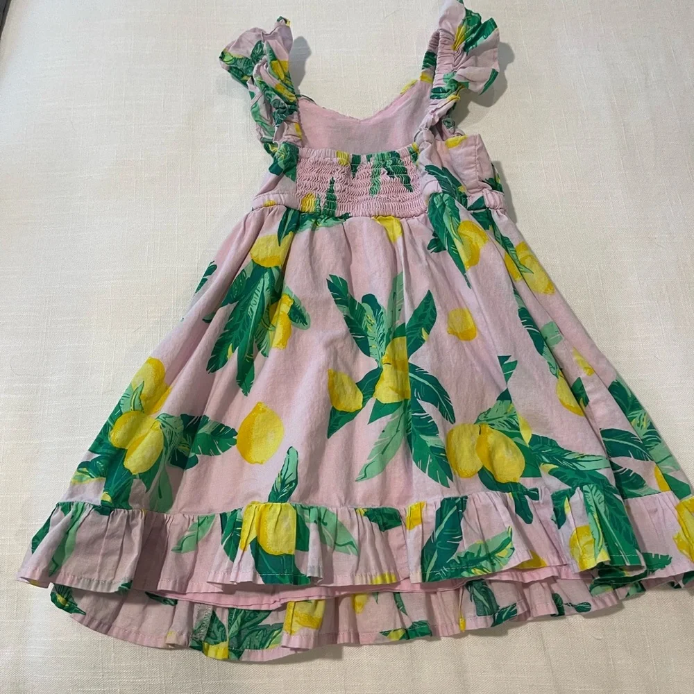 Crewcuts by J Crew Pink and Green Ruffled Tiered Sundress